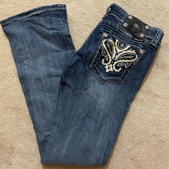 Miss Me Denim - Miss Me Blue Boot Cut Jeans with Embroidered Pockets size 29